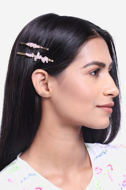 Purple Handcrafted Trendy Hair Pin Set