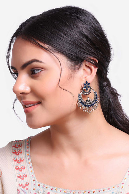 Blue and Red Ethnic Festive Dangler Earings