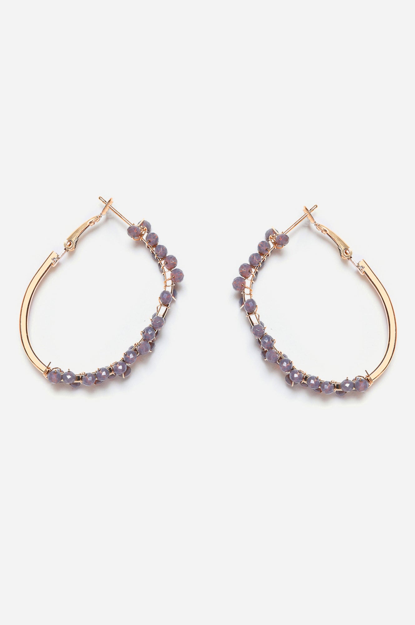 Grey Handcrafted Hoop Earrings