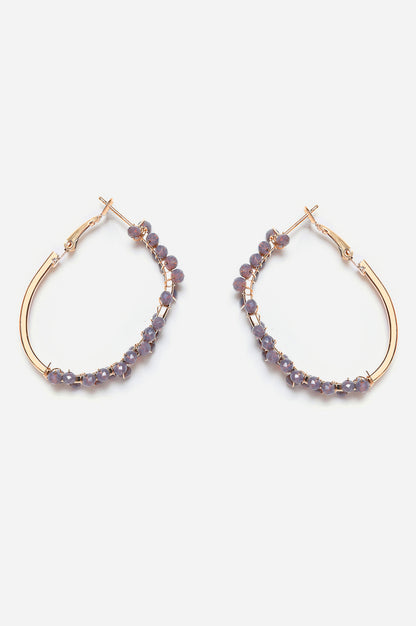 Grey Handcrafted Hoop Earrings