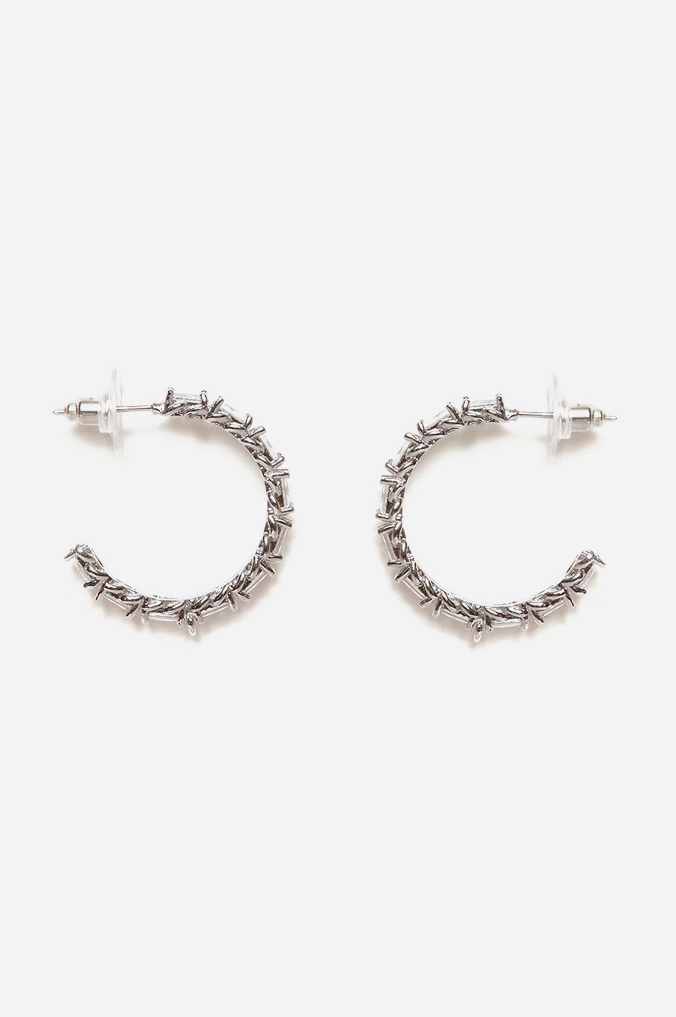 White Cubic Zirconia Hoop Earrings