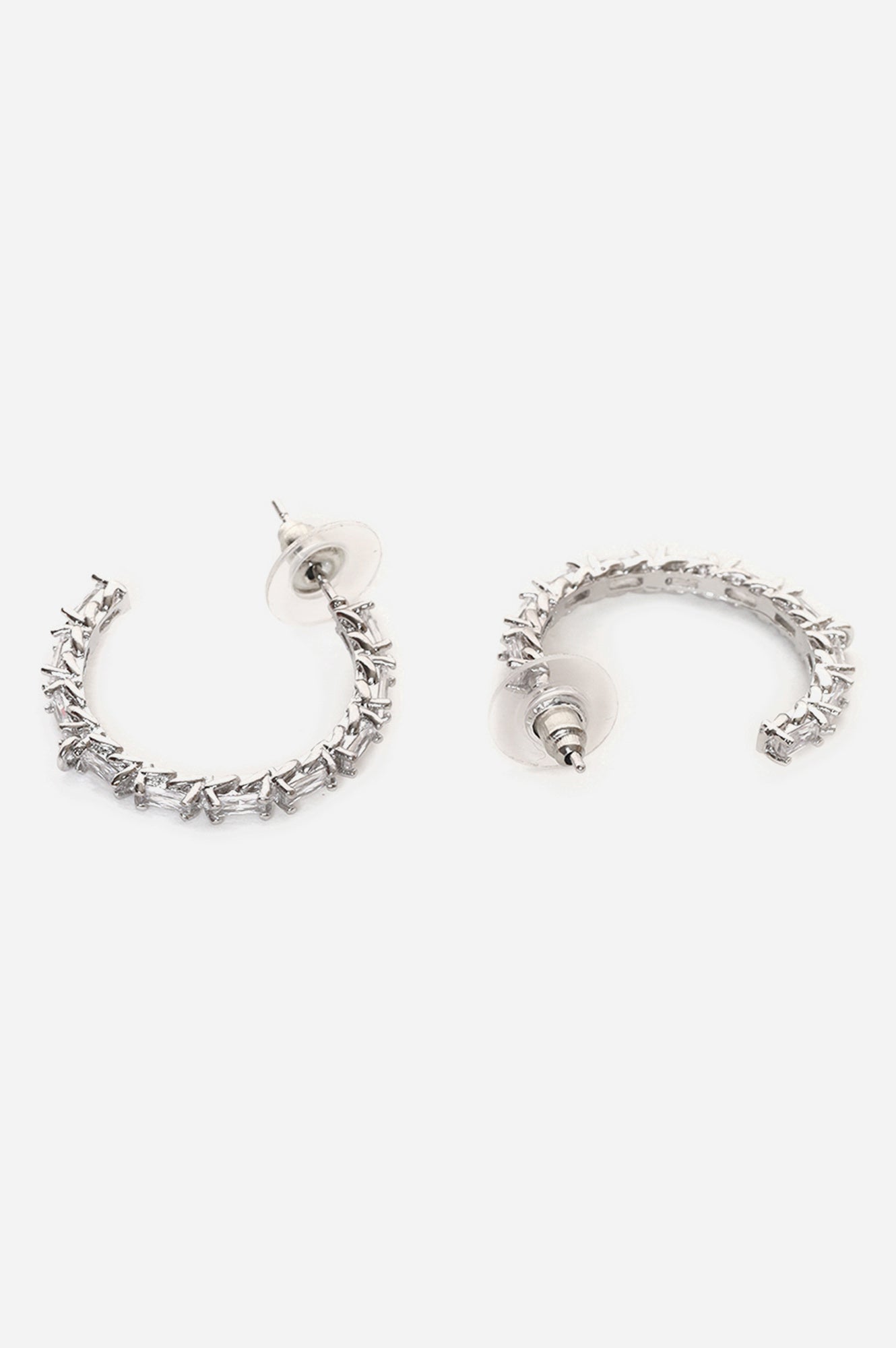 White Cubic Zirconia Hoop Earrings