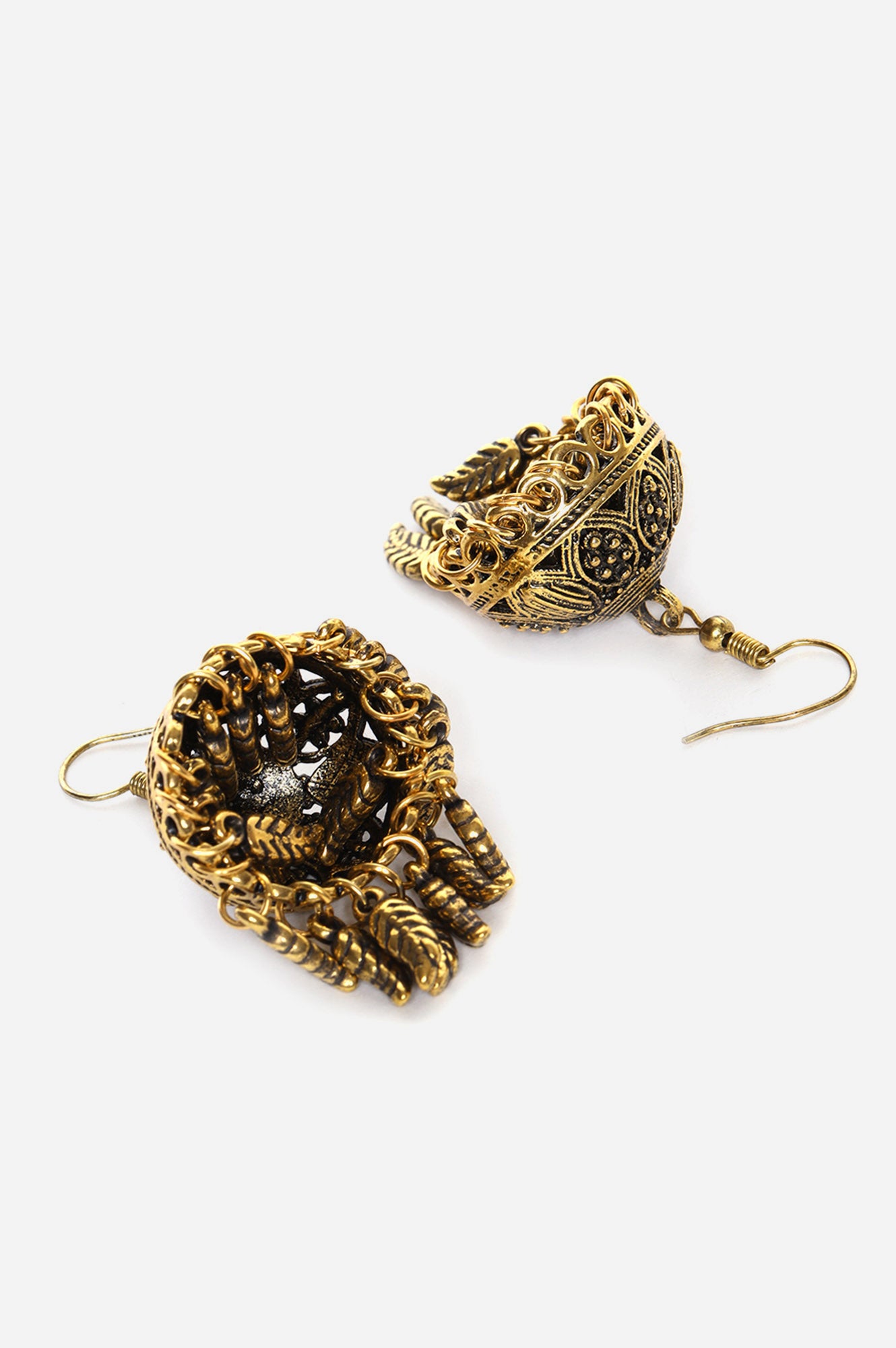 Gold Oxidised Ethnic Jhumkas