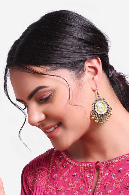 Gold Oxidised Jhumki Earrings