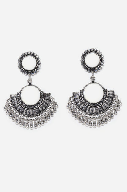 White Oxidised Hanging Danglers