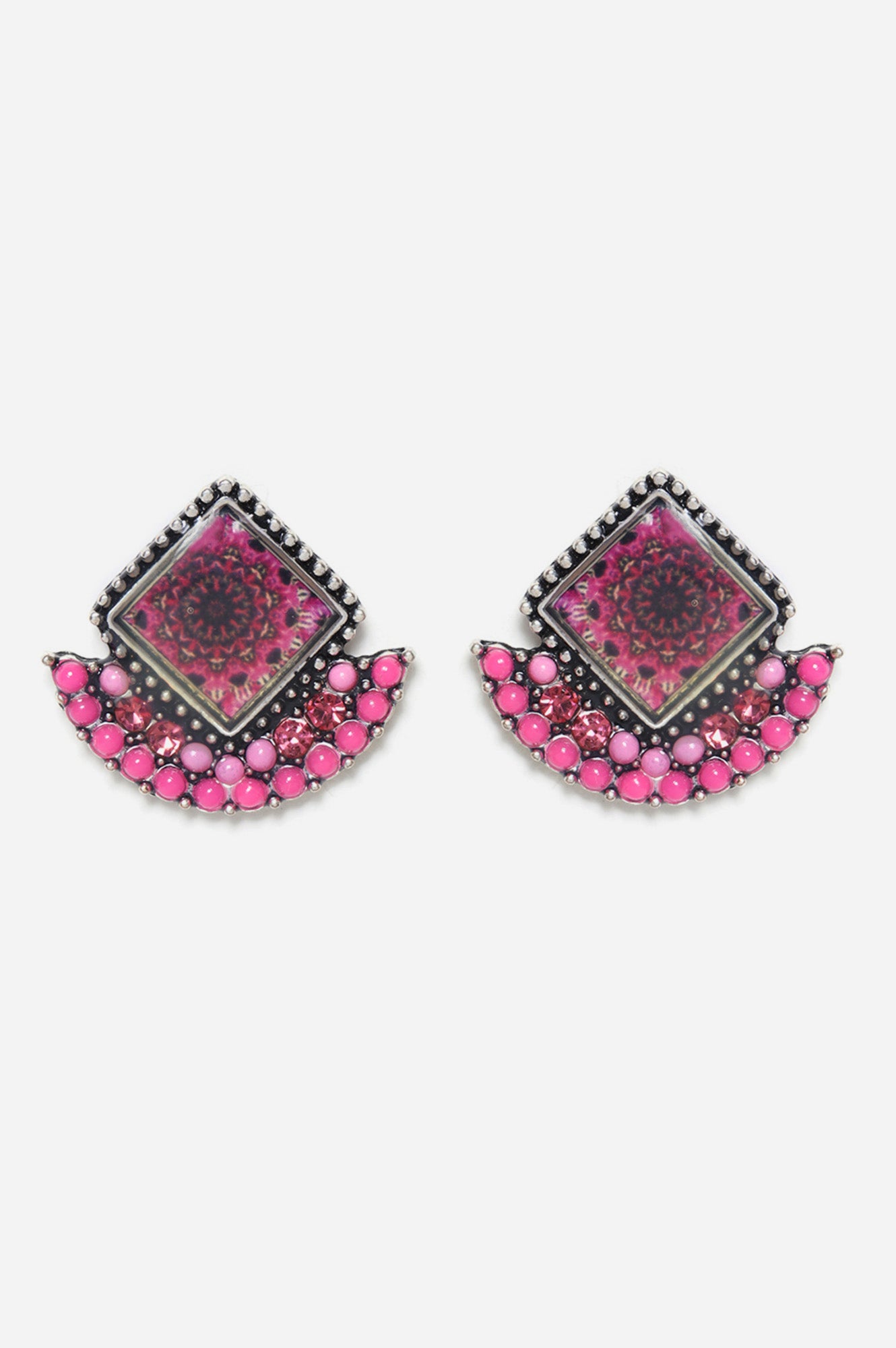 Pink Handcrafted Ethnic Studs