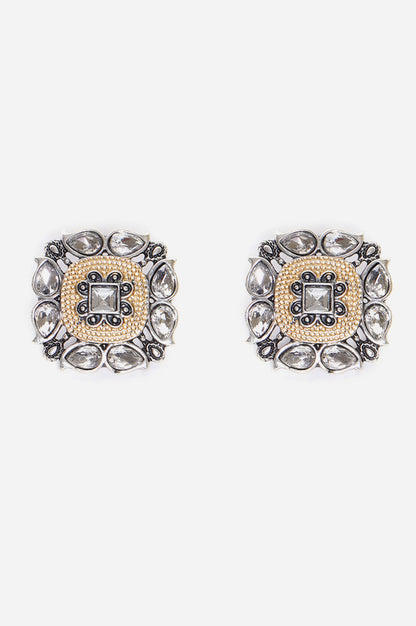 Gold Jadau Ethnic Studs