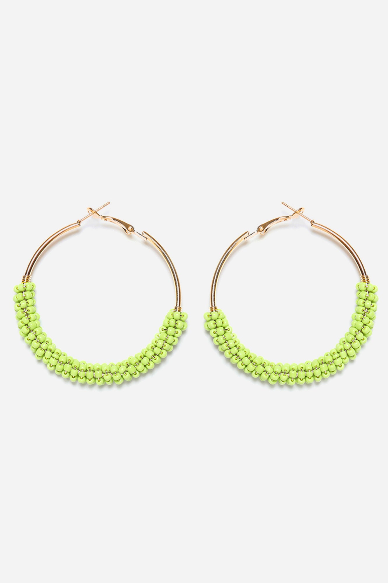 Green Handcrafted Hoop Earrings