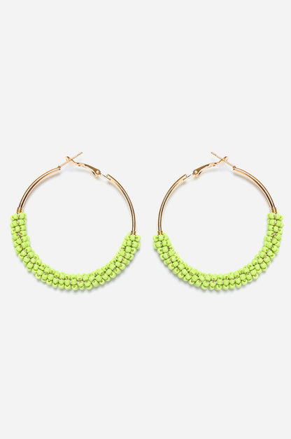 Green Handcrafted Hoop Earrings