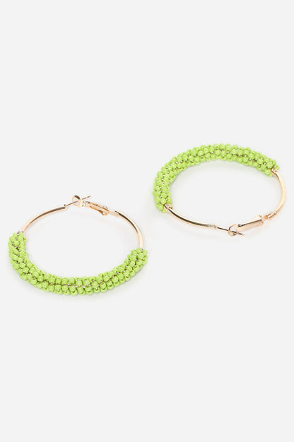 Green Handcrafted Hoop Earrings