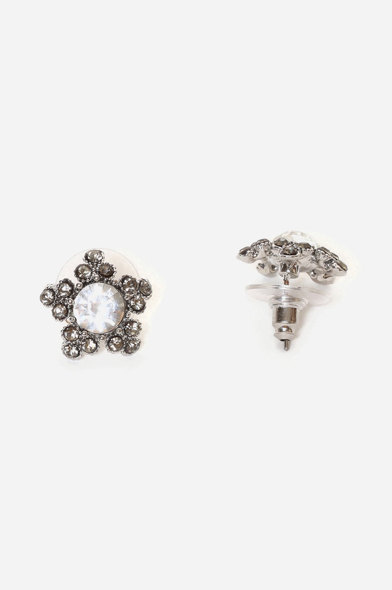 White Floral Shaped Stone Stud Earrings