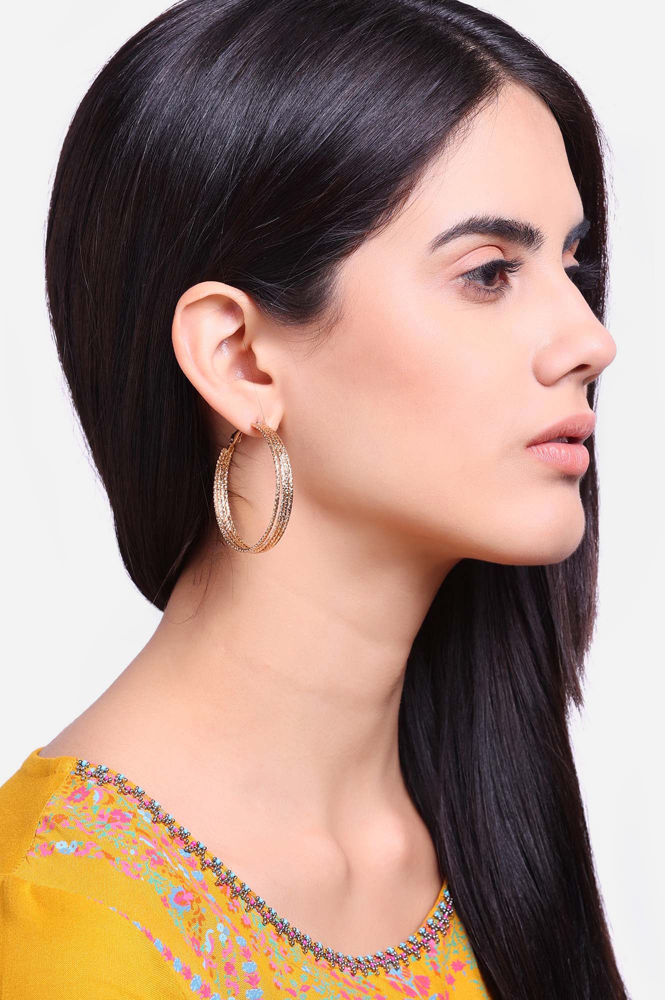 Gold Plated Round Hoop Earrings