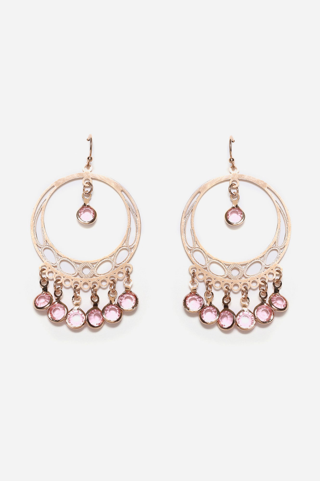 Pink Crystal Stone Dangler Earrings