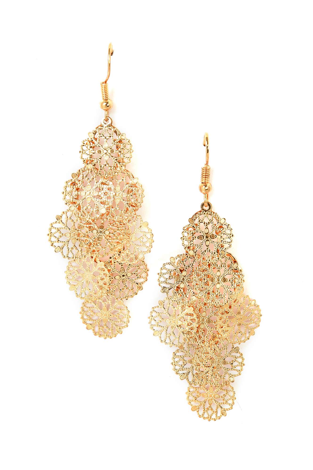 Gold Filigree Classic Laser Cut Danglers