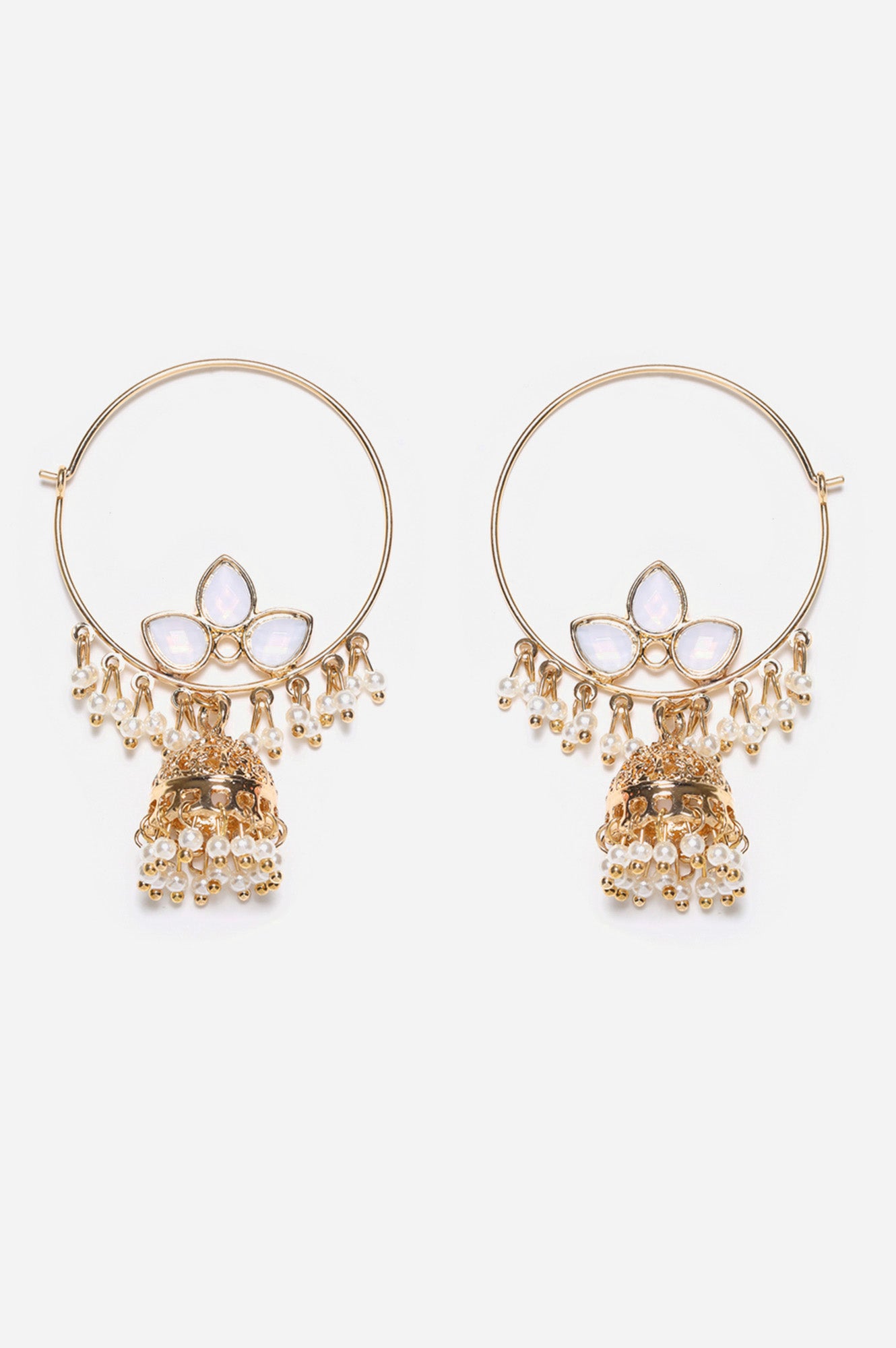 White Dome Shaped Jhumki Earring