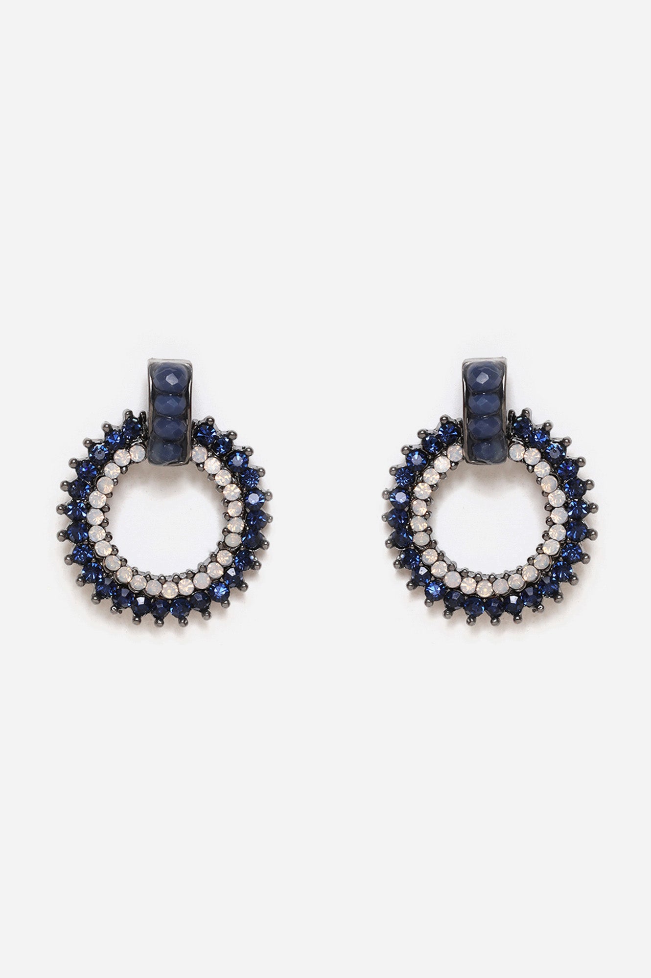 Blue Handcrafted Crystal Stone Stud Earrings