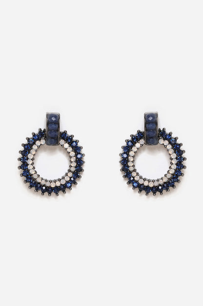 Blue Handcrafted Crystal Stone Stud Earrings