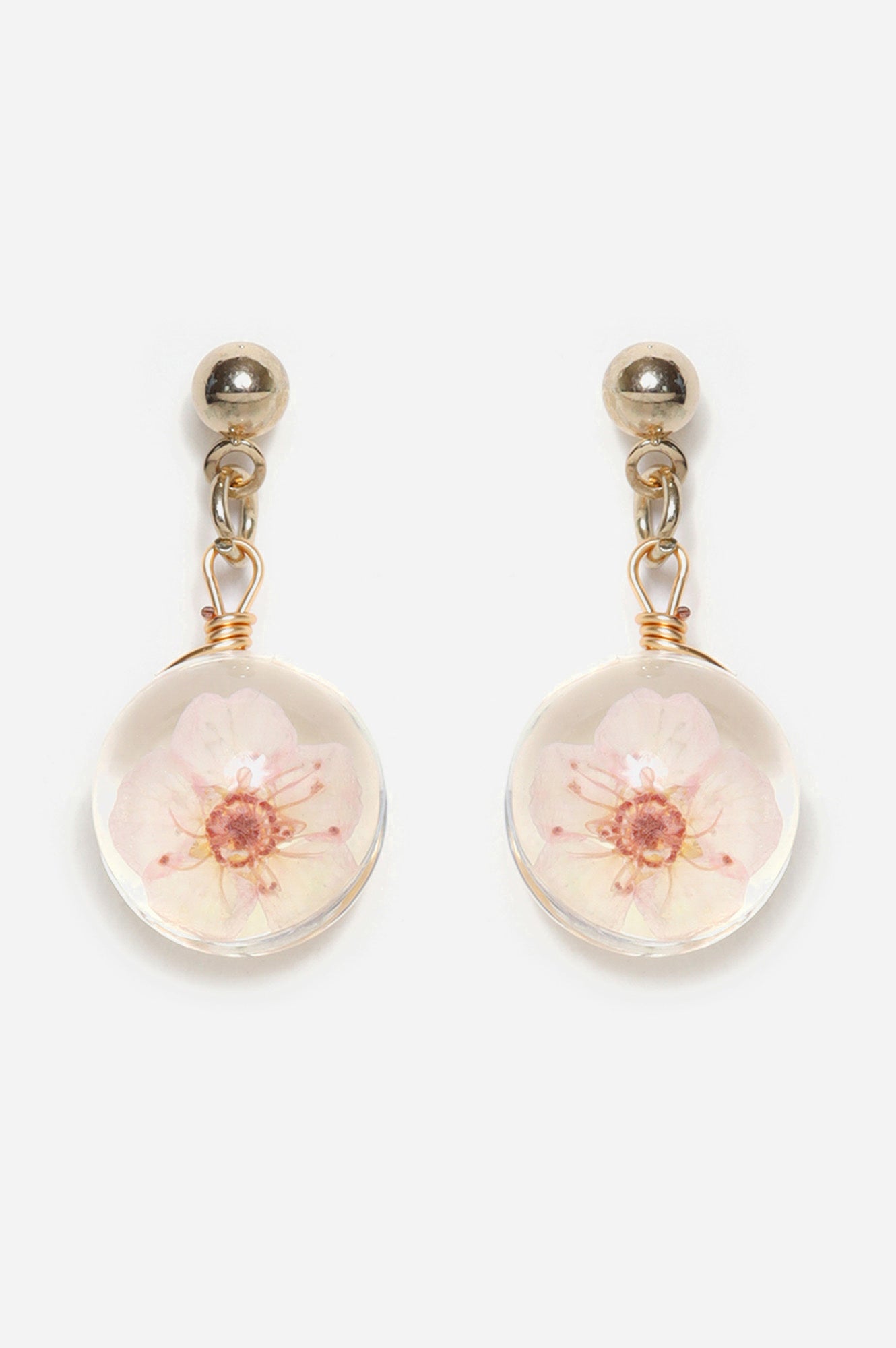 Pink Ethnic Artificial Stone Detailed Drop Earrings