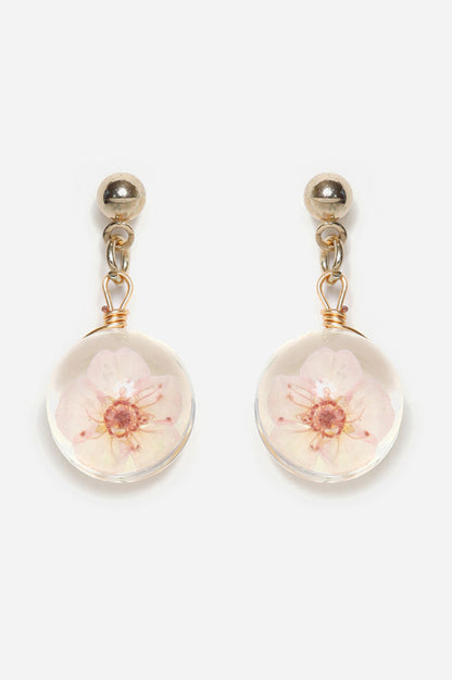 Pink Ethnic Artificial Stone Detailed Drop Earrings