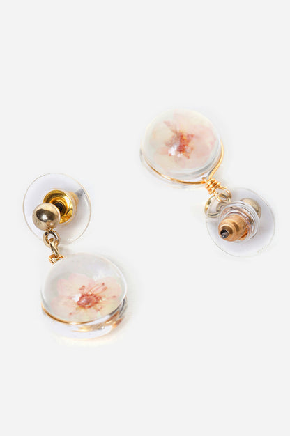 Pink Ethnic Artificial Stone Detailed Drop Earrings