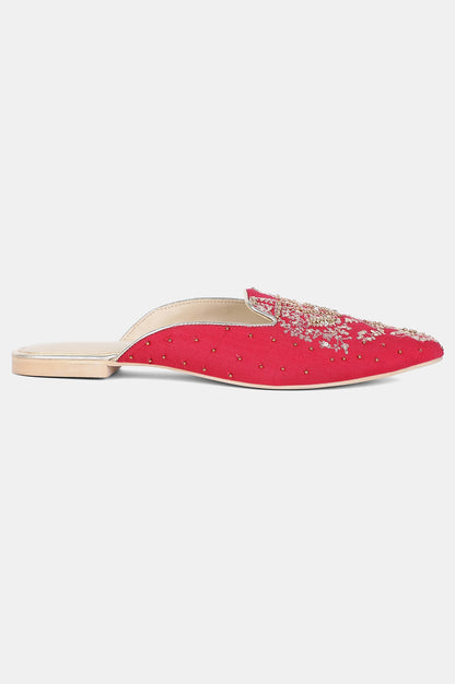 Magenta Pointed Toe Flat-Wgrace