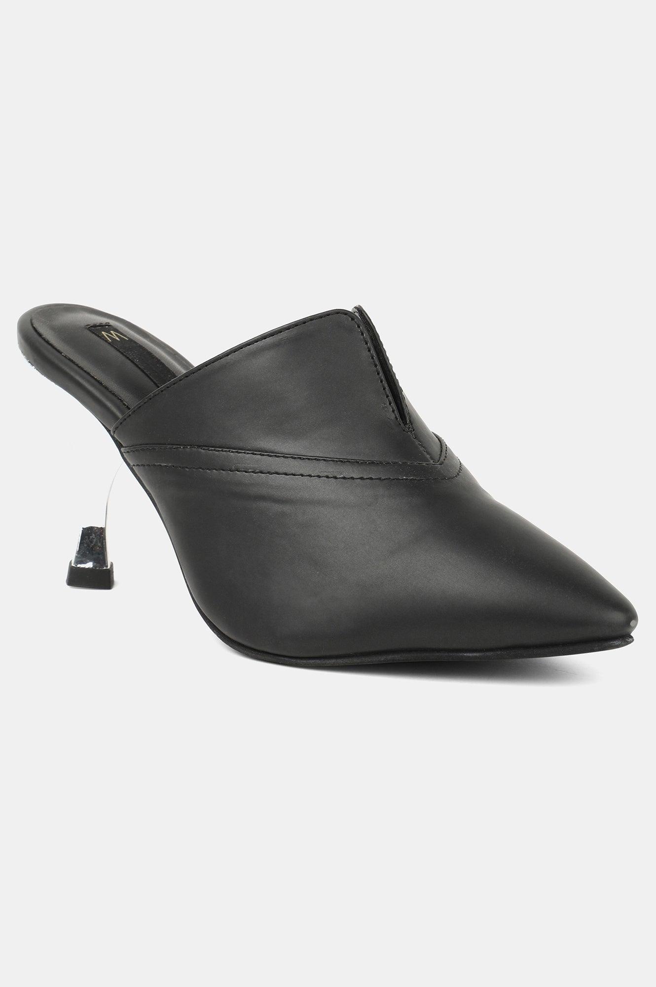 Black Pointed Toe Solid Stiletto - Wscarlett - wforwoman