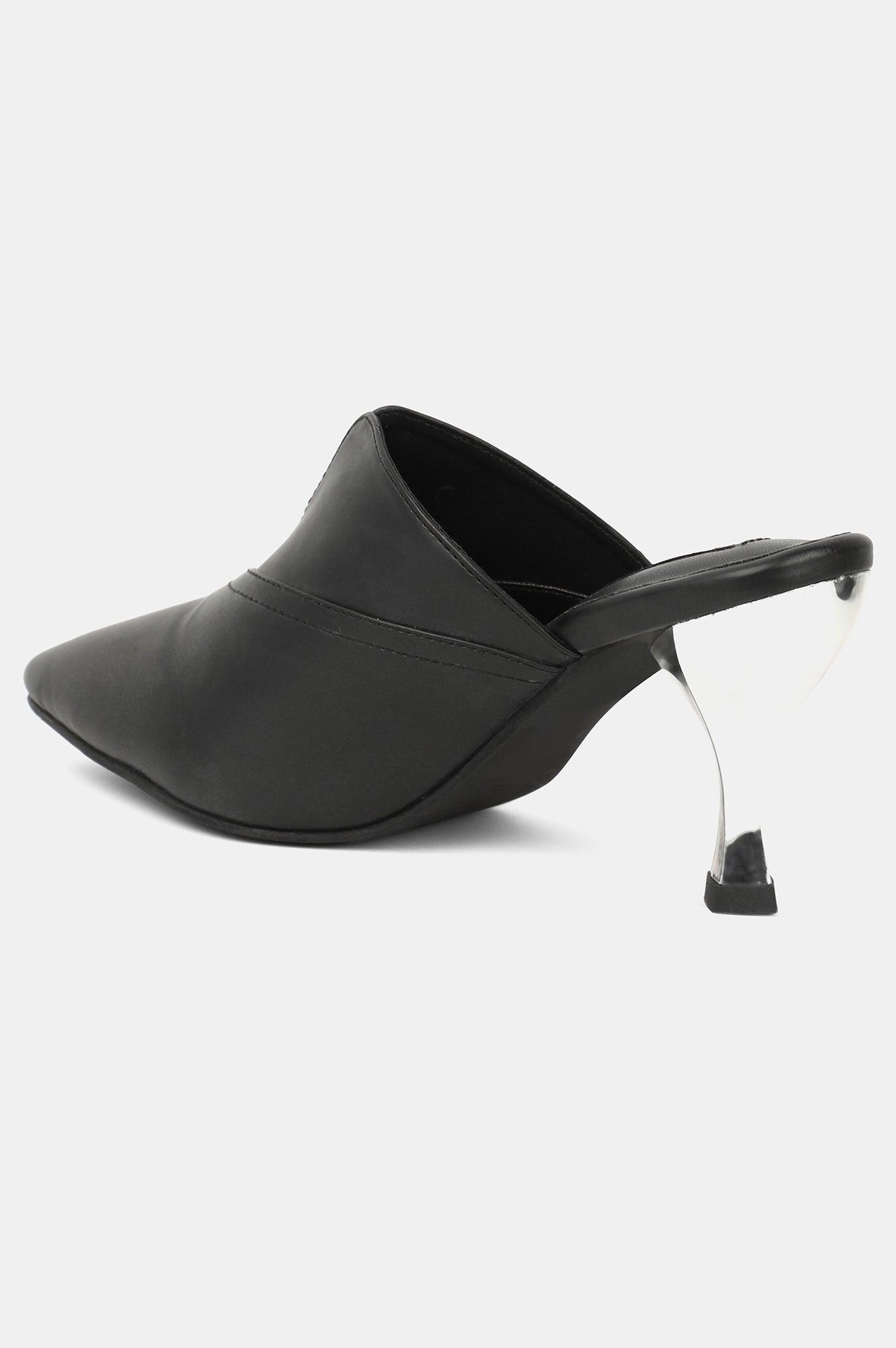 Black Pointed Toe Solid Stiletto - Wscarlett - wforwoman