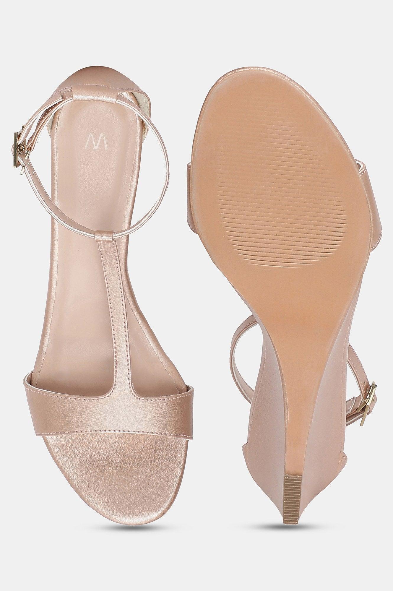 Rose Gold Almond Toe Solid Wedge-Wbeverly - wforwoman