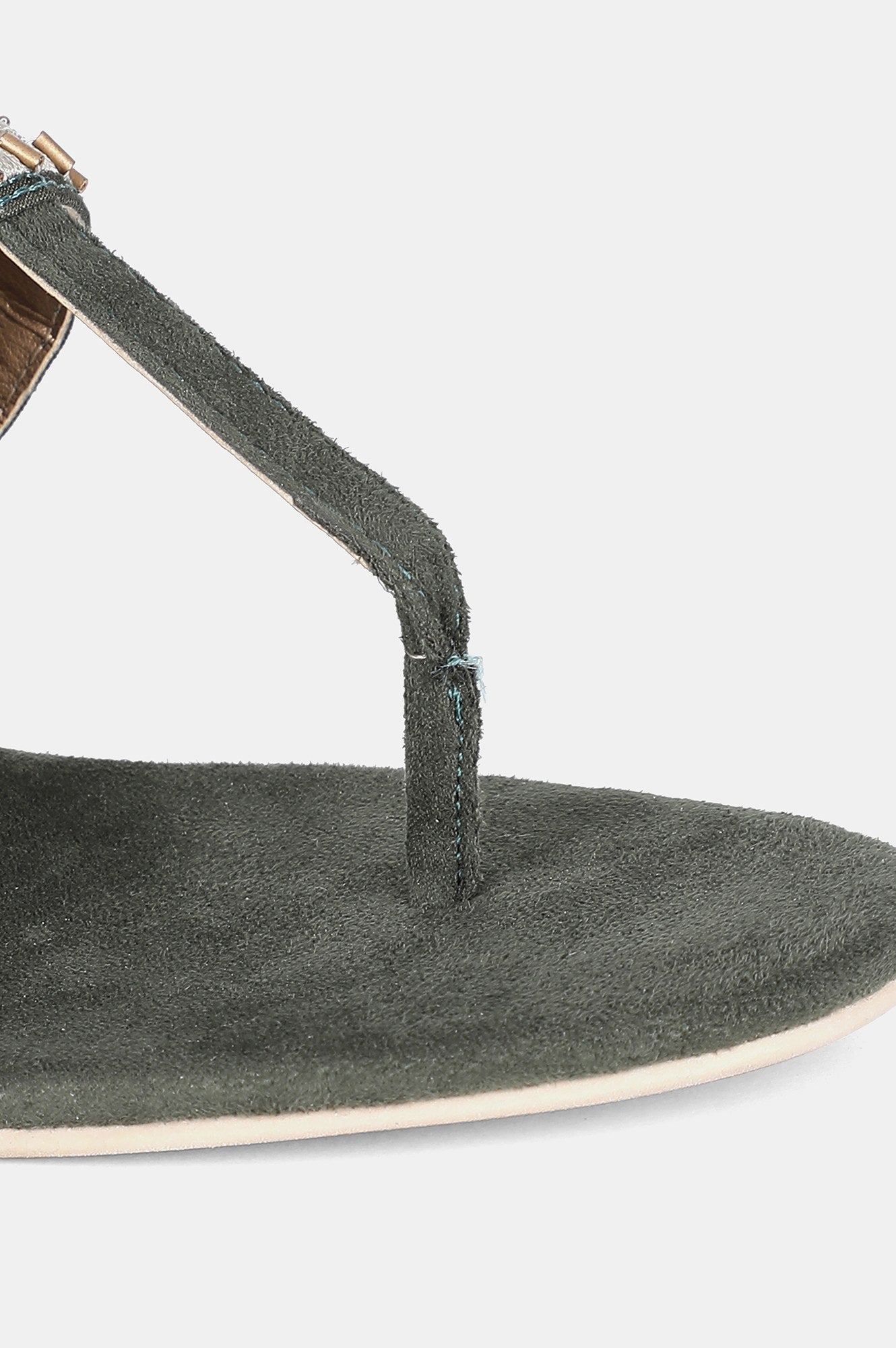 Dark Olive Almond Toe Block Heel-Wsofia