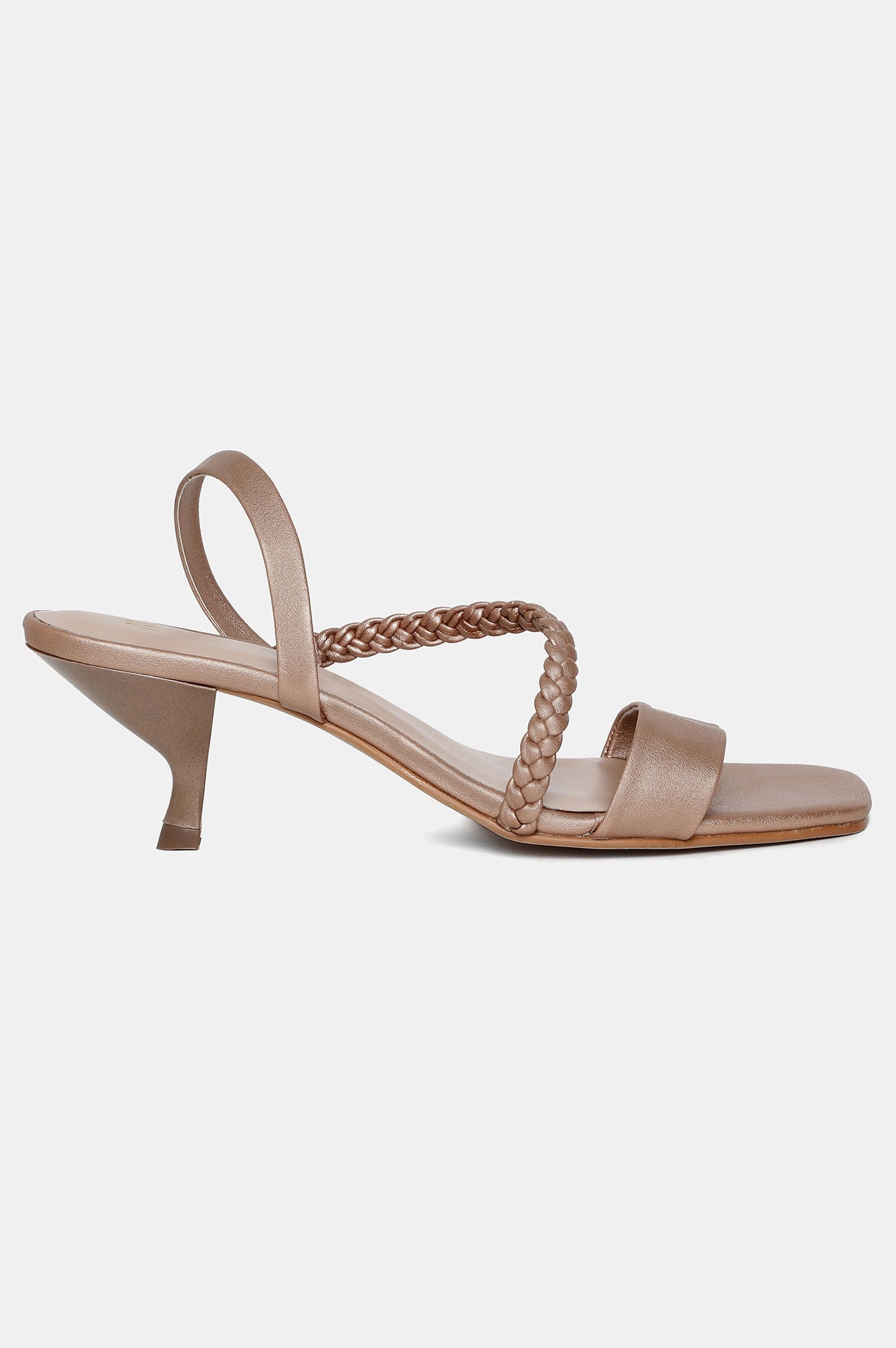 Nude Square Toe Braids Kitten Heel-WThea