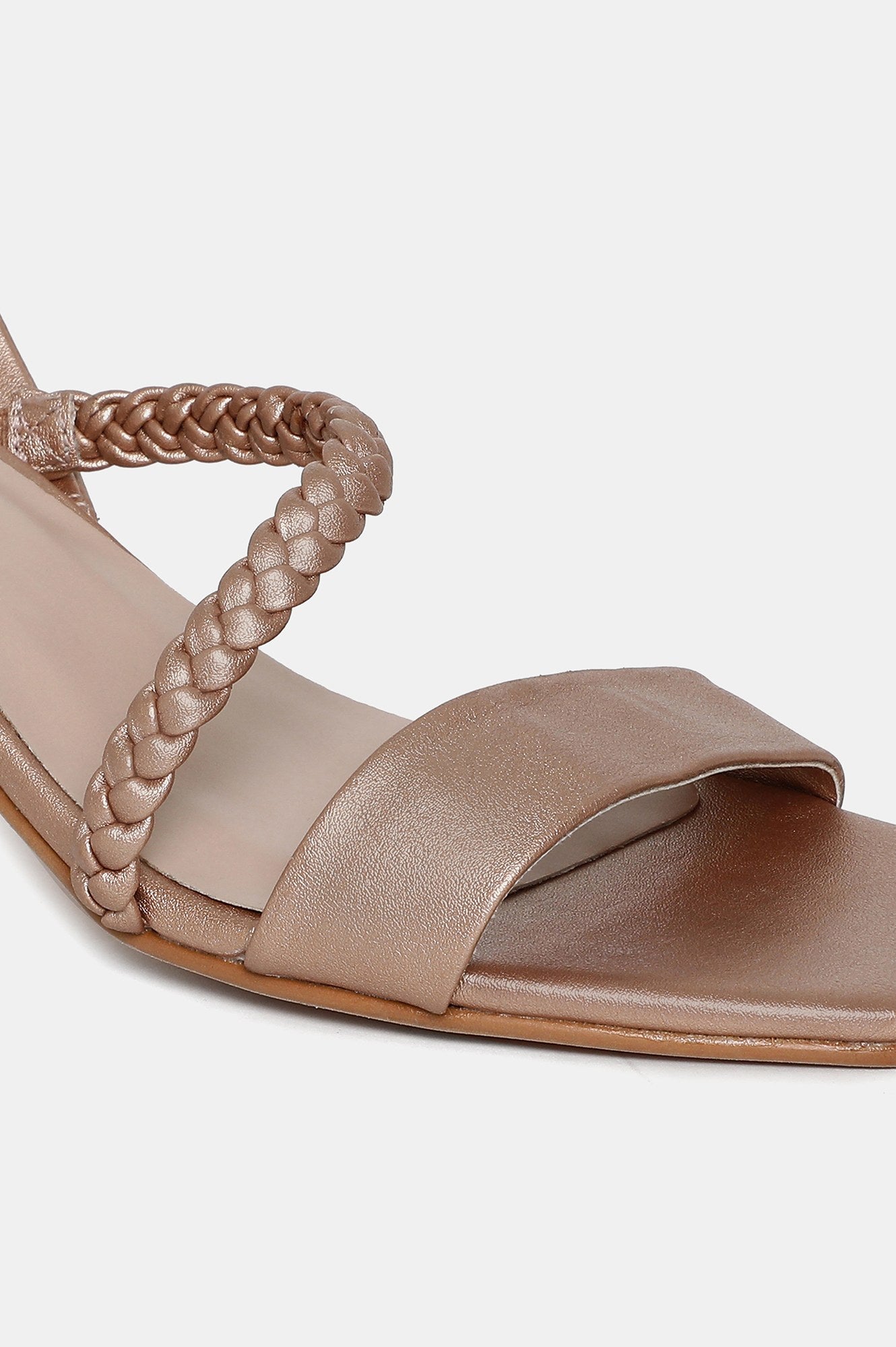 Nude Square Toe Braids Kitten Heel-WThea