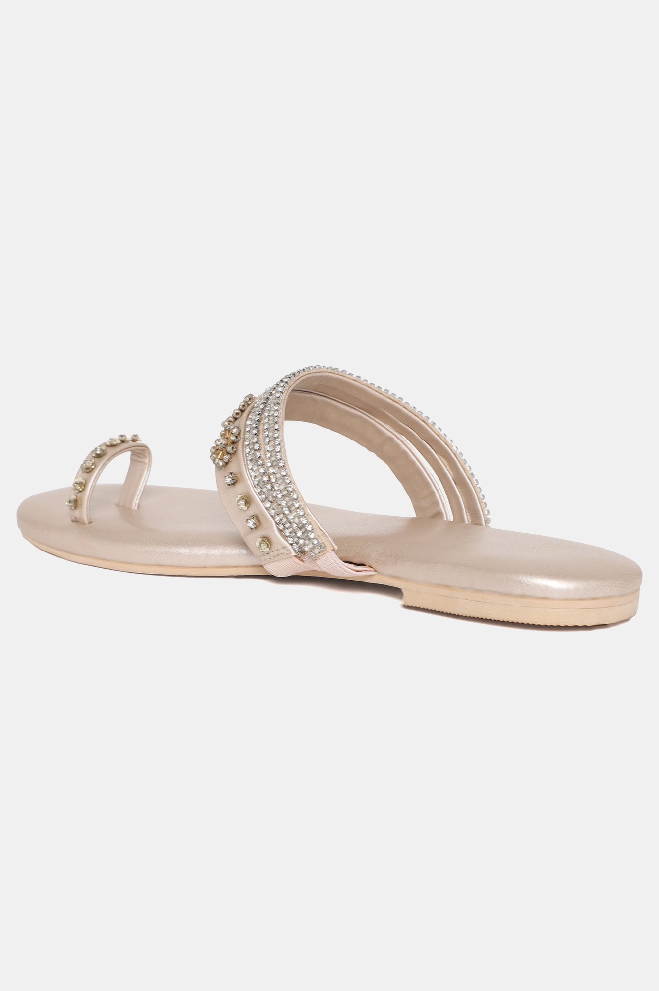 W Embroidered Almond Toe Flat-Wlyla