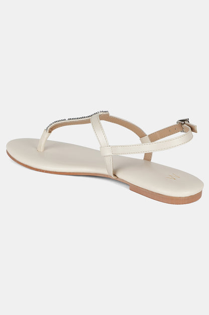 W Off-White Almond Toe Flat-WDELILAH