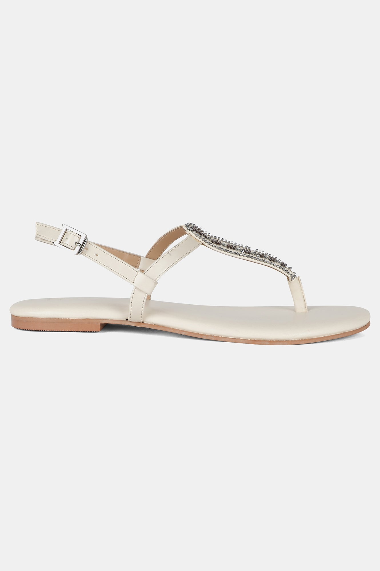 W Off-White Almond Toe Flat-WDELILAH