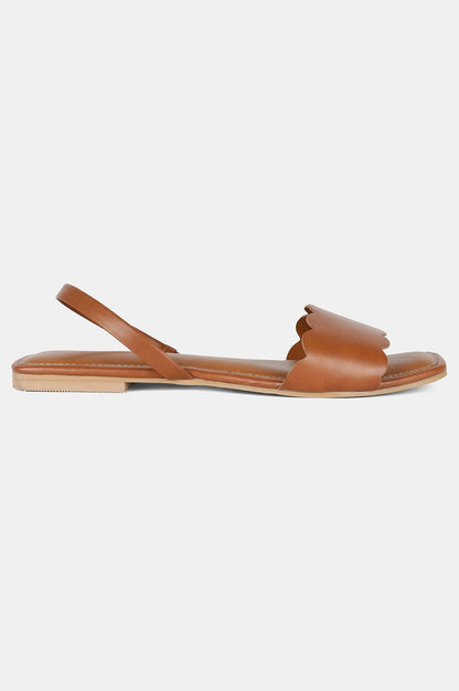 Tan Square Toe Solid Flat - Wlinda - wforwoman