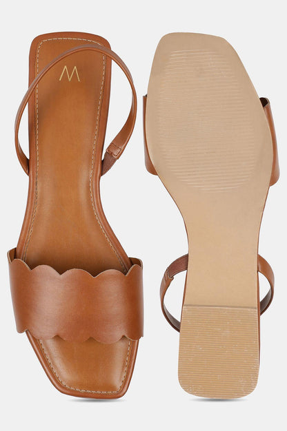 Tan Square Toe Solid Flat - Wlinda - wforwoman