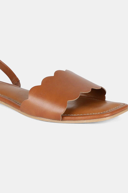 Tan Square Toe Solid Flat - Wlinda - wforwoman