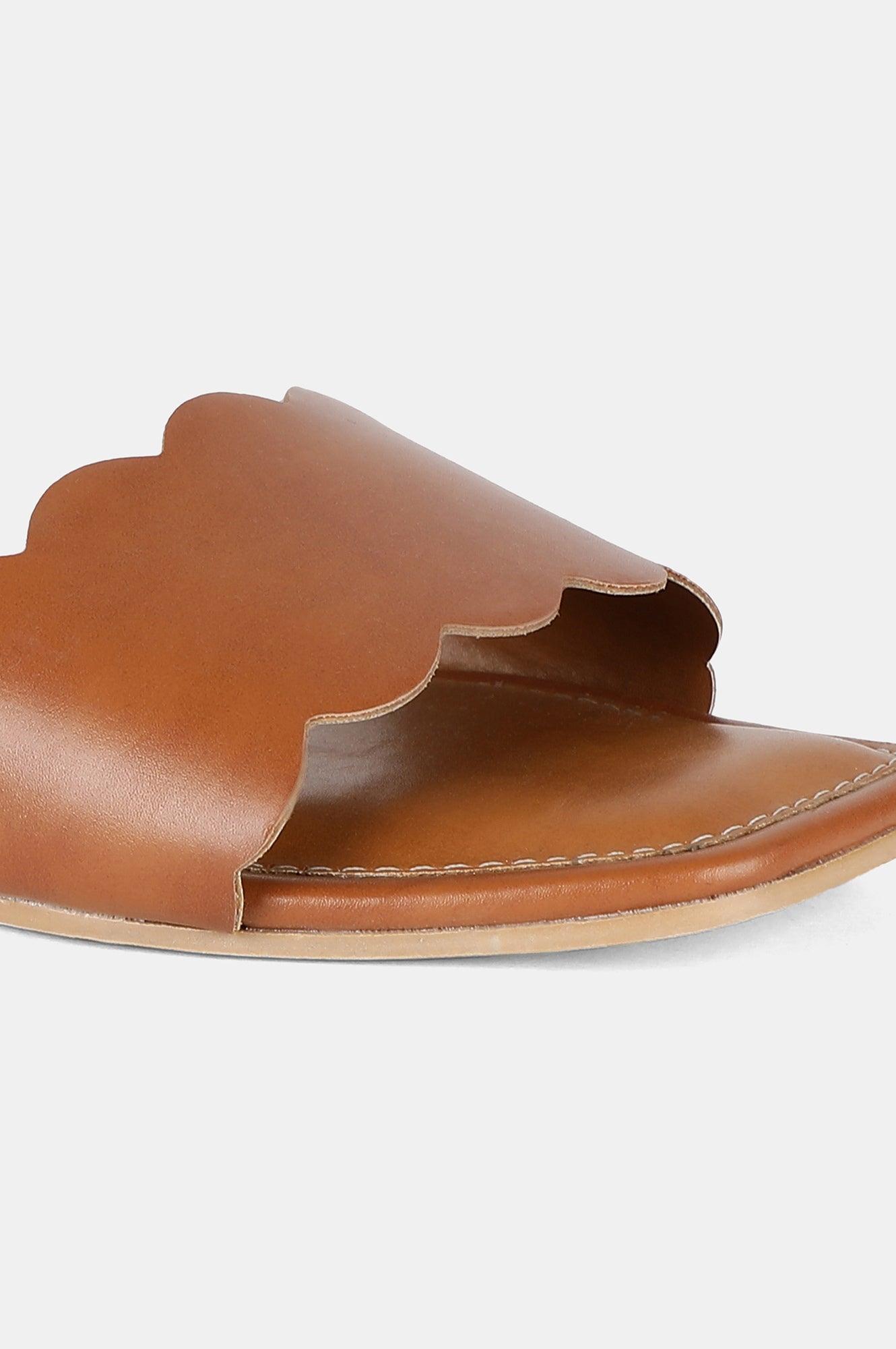 Tan Square Toe Solid Flat - Wlinda - wforwoman