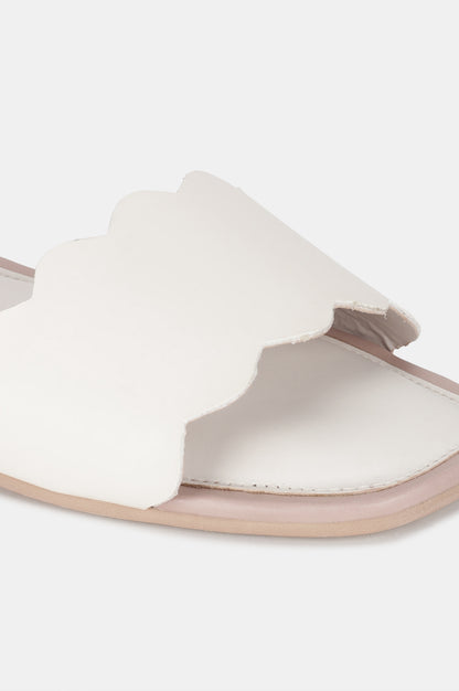 Ecru Square Toe Solid Flat-WLINDA