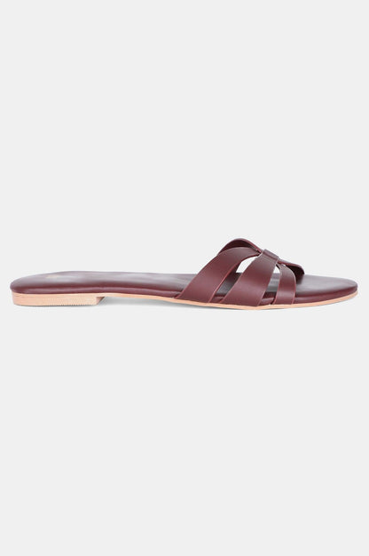 Wine Almond Toe Solid Flat - WNATALIE - wforwoman