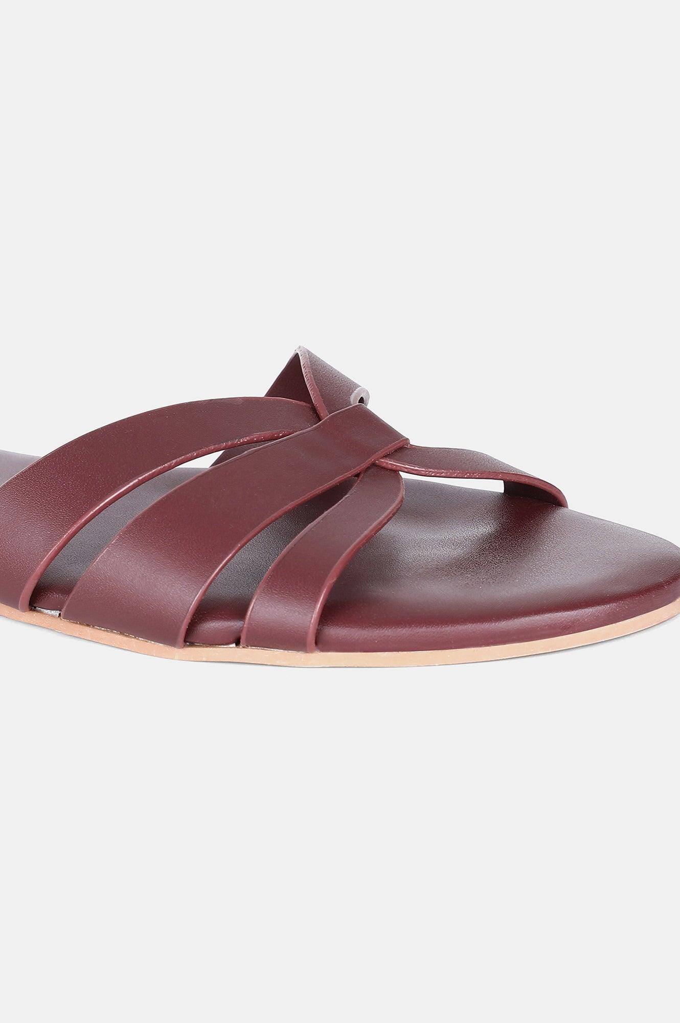 Wine Almond Toe Solid Flat - WNATALIE - wforwoman