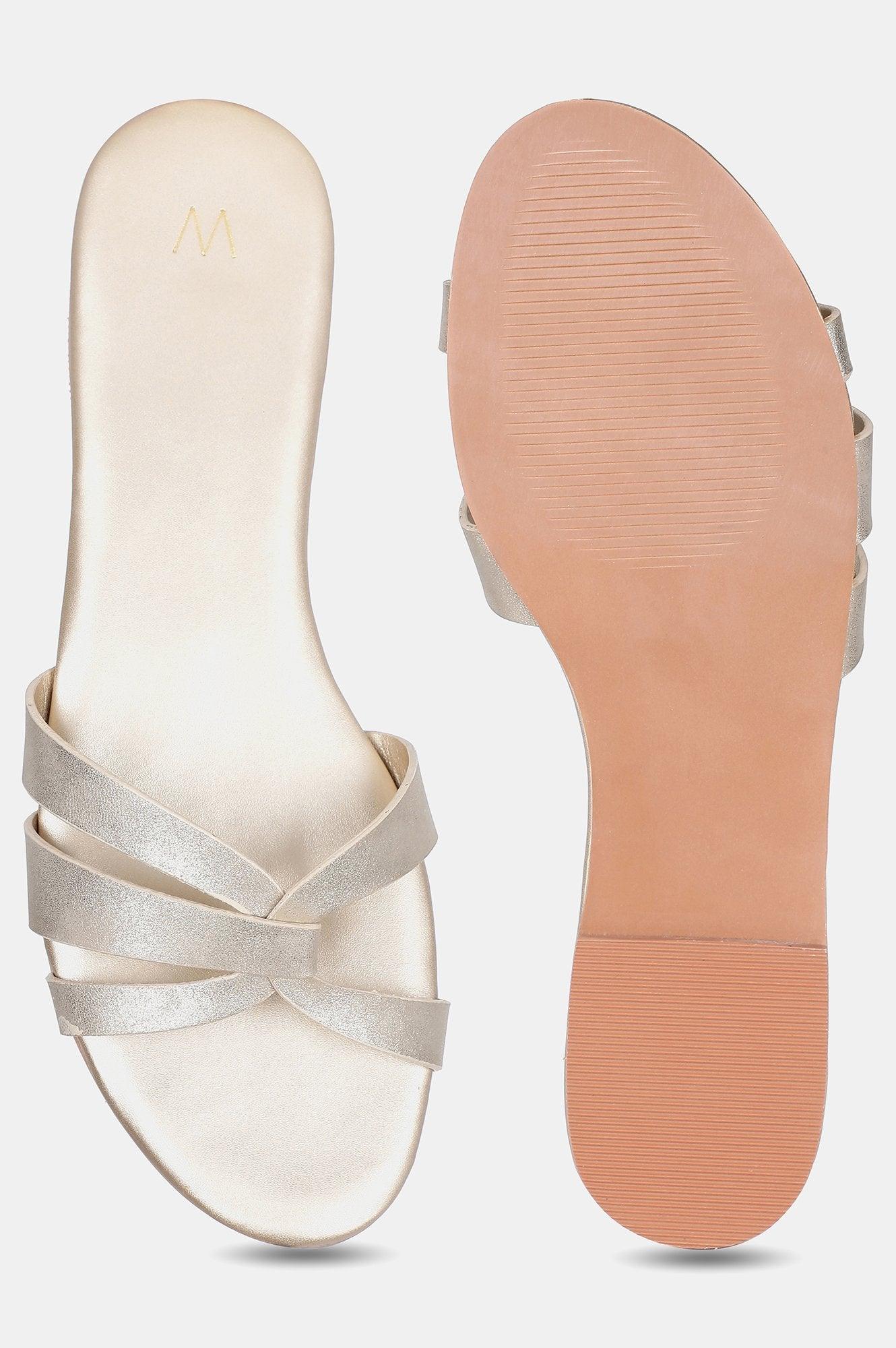 W LIGHT GOLD Almond Toe Flat-WNATALIE - wforwoman