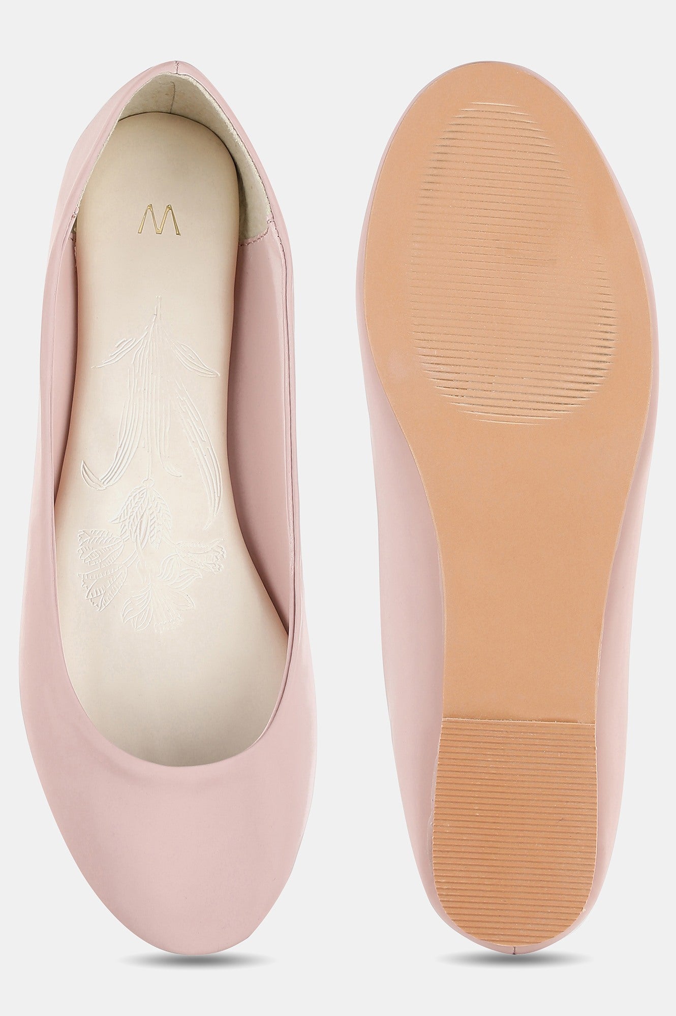 Blush Round Toe Solid Flat-Wvivian