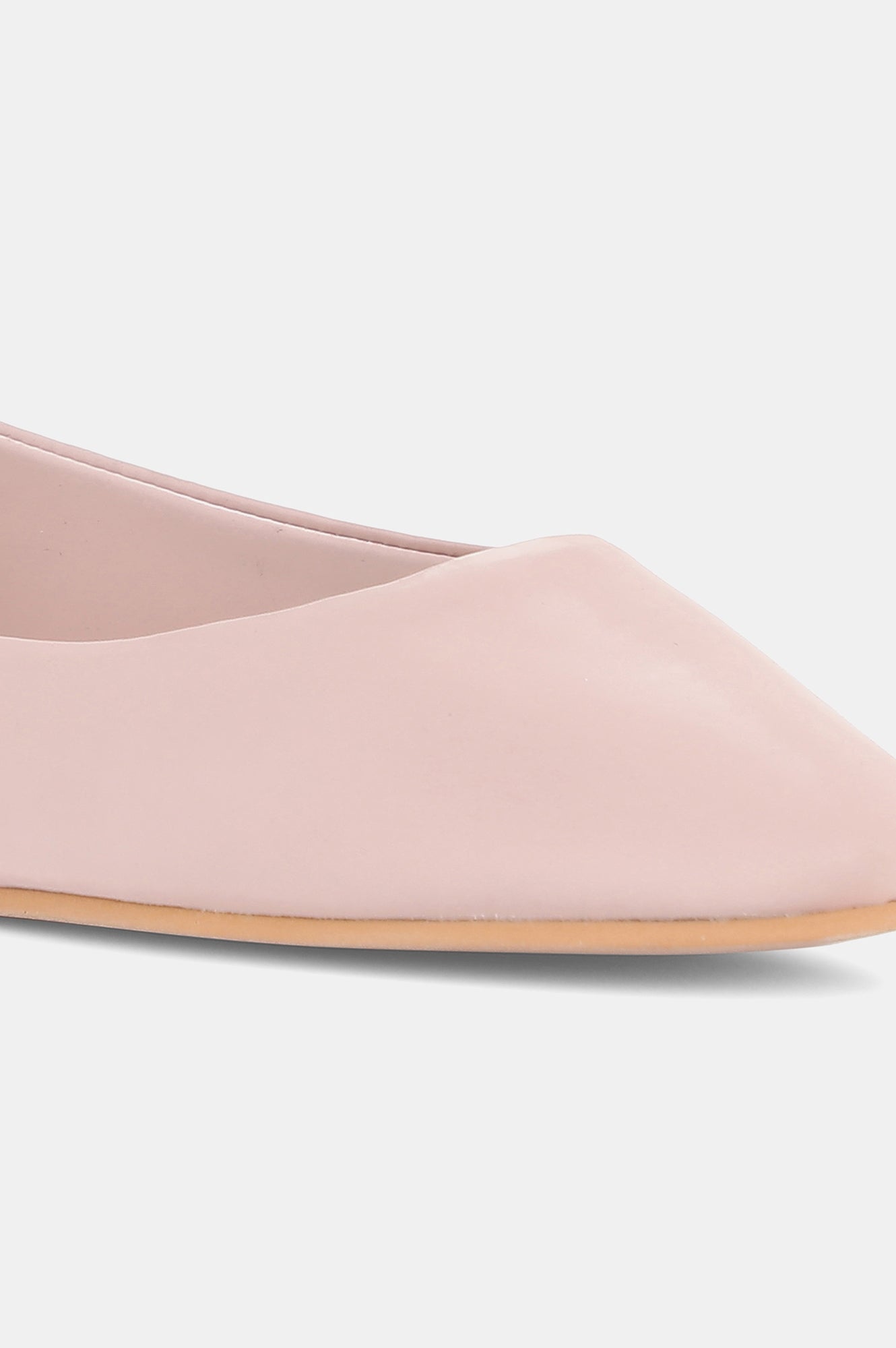 Blush Round Toe Solid Flat-Wvivian