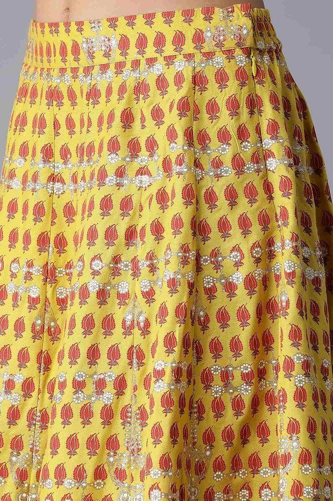 Yellow Bomber Jacket-Kalidar Skirt Set - wforwoman