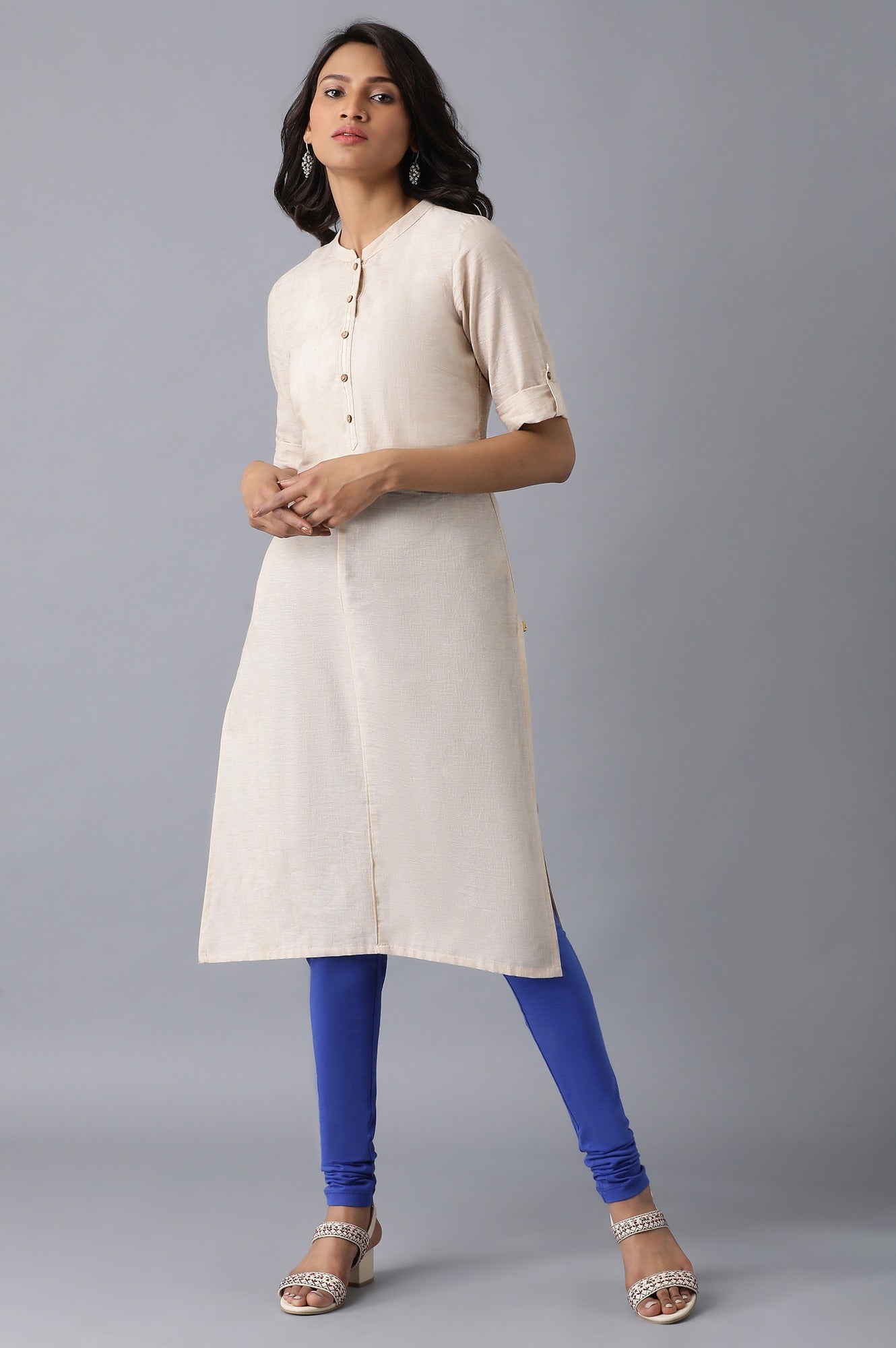 Blue Knitted Churidar