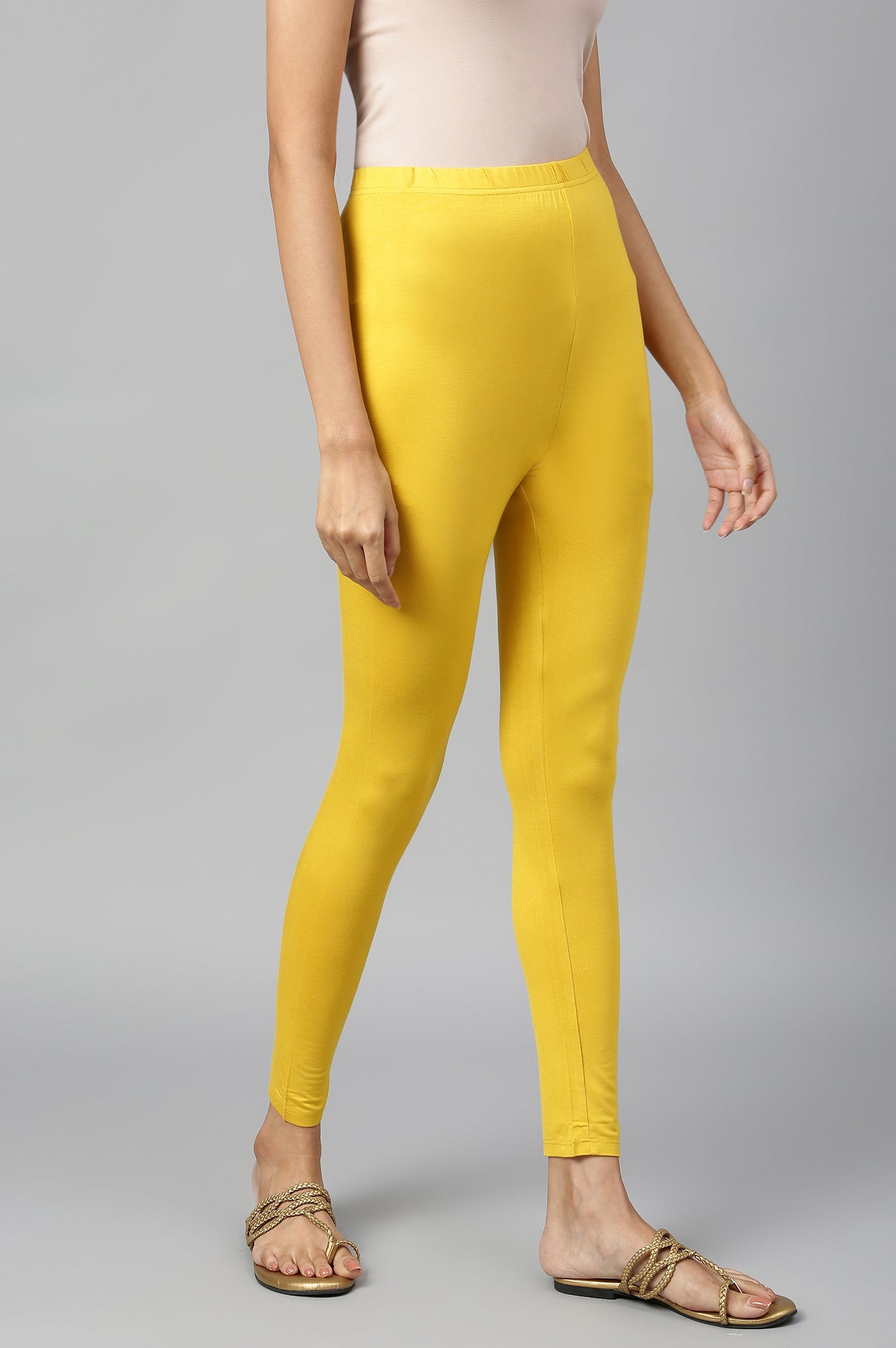 Yellow Skin Fit Tights