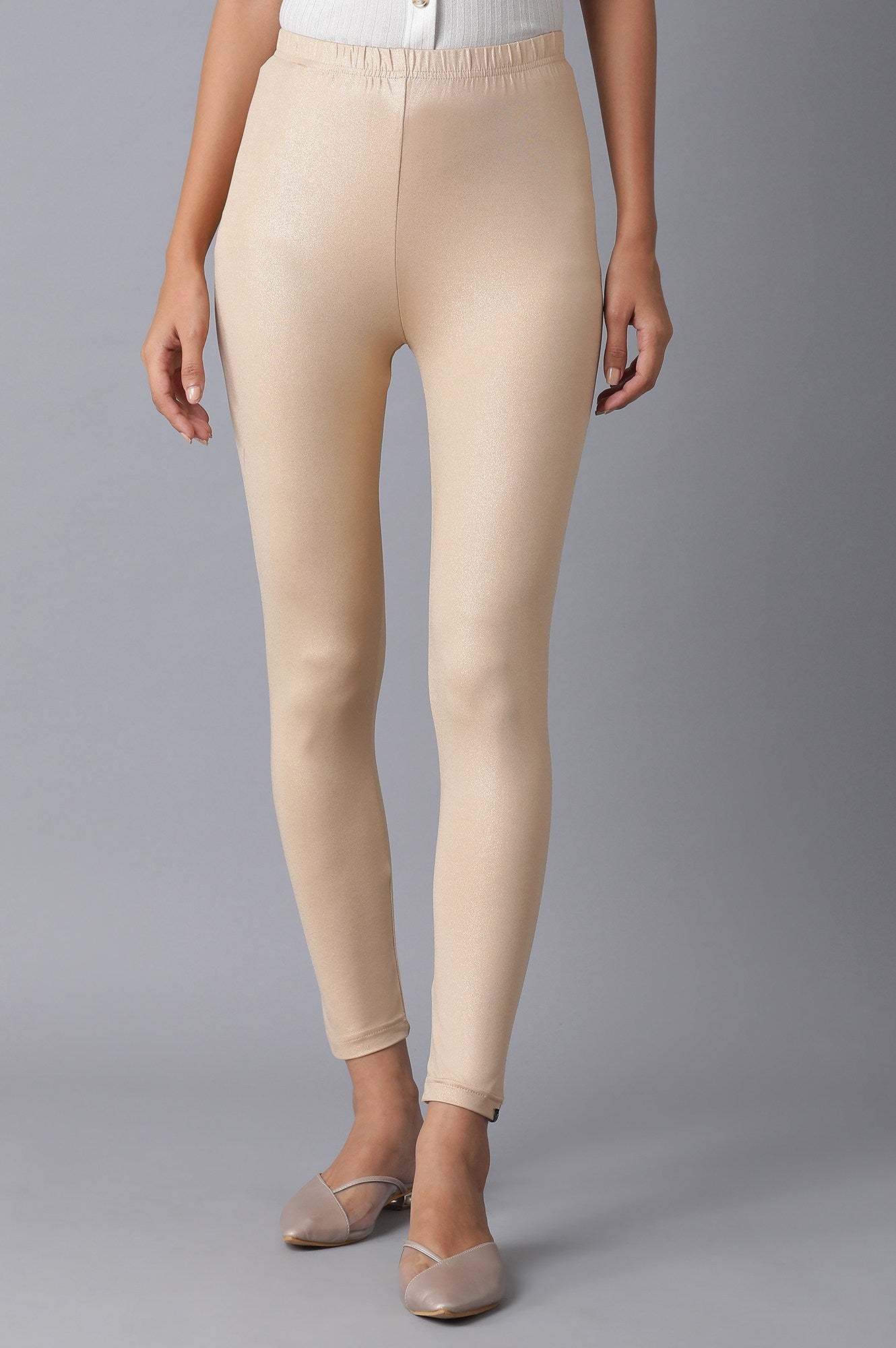 Rose Gold Solid Slim Fit Tights