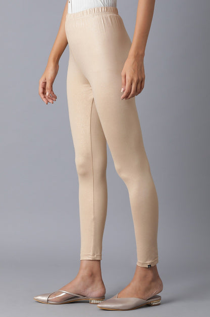 Rose Gold Solid Slim Fit Tights