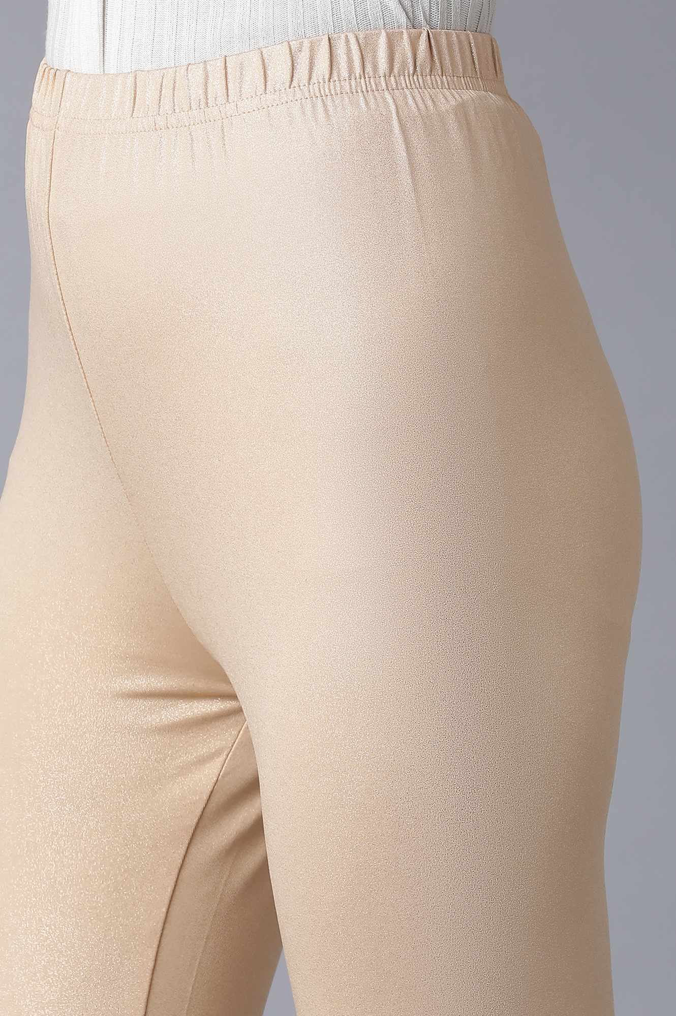 Rose Gold Solid Slim Fit Tights